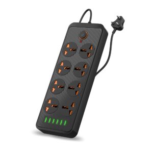 Portronics Power Plate 7 with 6 USB Port + 8 Power Attachments Savvy Electric All inclusive Augmentation Board