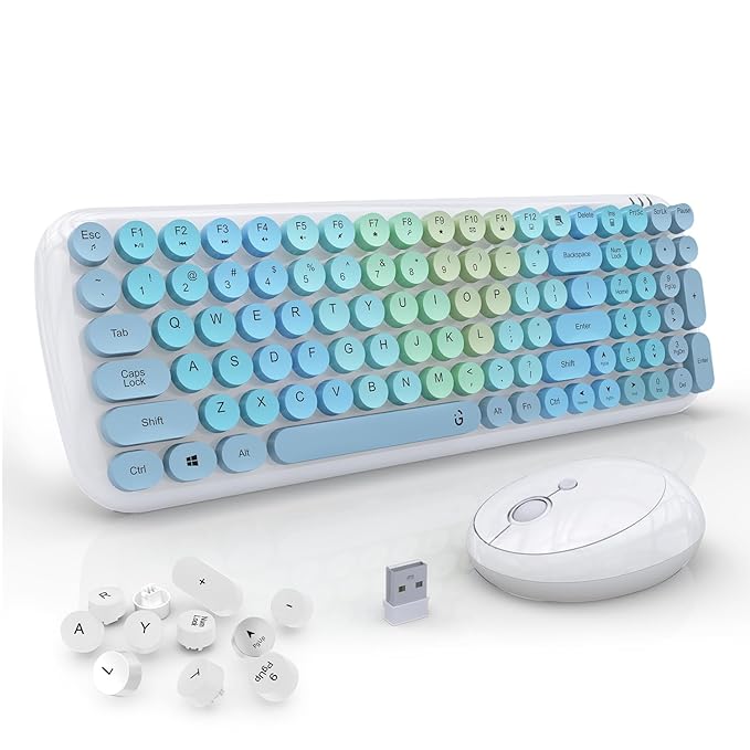 I Stuff KeyBee Exchangeable/Customizeable Typewriter Propelled 2.4GHz Remote Console with Mouse for Work area/PC, Single Nano Collector