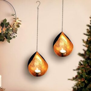 TIED Strips Wall decoration Tealight Light Holders Metal Wall Sconce - Diwali Beautifications Things for Home Stylistic layout and Diwali Gifts (Pack of 2)]